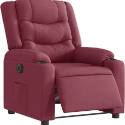 vidaXL Fauteuil verstelbaar elektrisch stof wijnrood