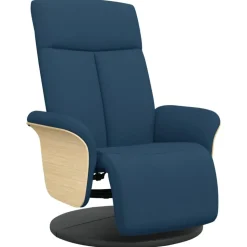 vidaXL Fauteuil verstelbaar met voetensteun stof blauw