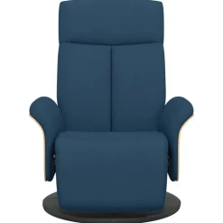 vidaXL Fauteuil verstelbaar met voetensteun stof blauw