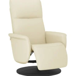 vidaXL Fauteuil verstelbaar met voetensteun kunstleer crèmekleurig
