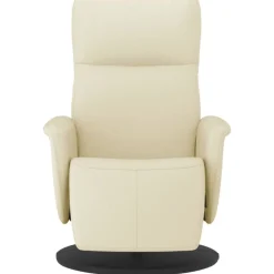 vidaXL Fauteuil verstelbaar met voetensteun kunstleer crèmekleurig