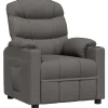 vidaXL Fauteuil verstelbaar stof donkergrijs