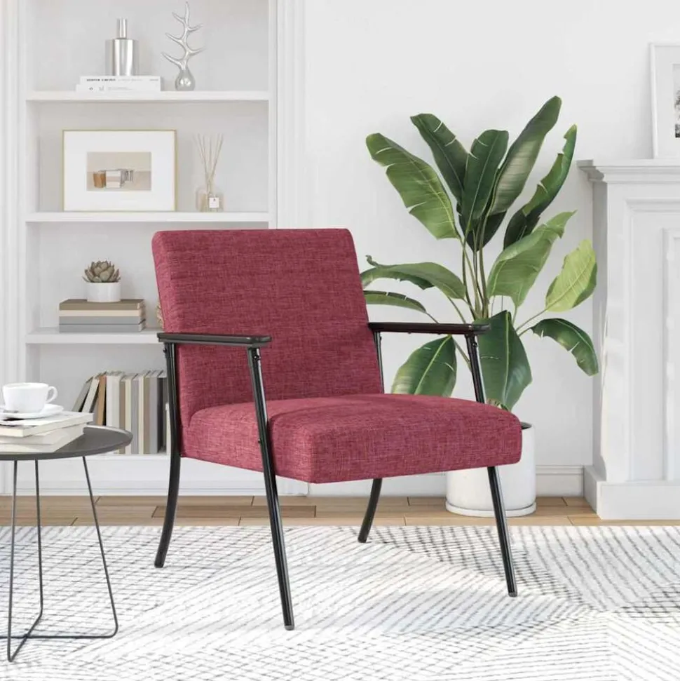 vidaXL Fauteuil Wijnrood 59 x 75 x 78 cm Stof