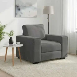 vidaXL Fauteuil 100x77x82 cm fluweel donkergrijs