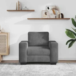vidaXL Fauteuil 100x77x82 cm fluweel donkergrijs