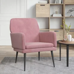 vidaXL Fauteuil 62x79x79 cm fluweel roze