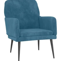 vidaXL Fauteuil 62x79x79 cm fluweel blauw