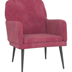 vidaXL Fauteuil 62x79x79 cm fluweel wijnrood