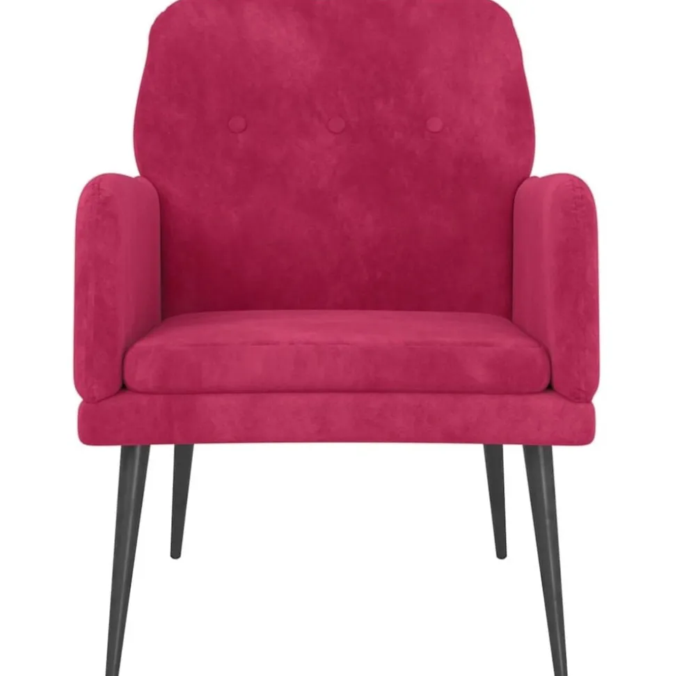 vidaXL Fauteuil 62x79x79 cm fluweel wijnrood