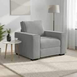 vidaXL Fauteuil 100x78x84 cm fluweel lichtgrijs