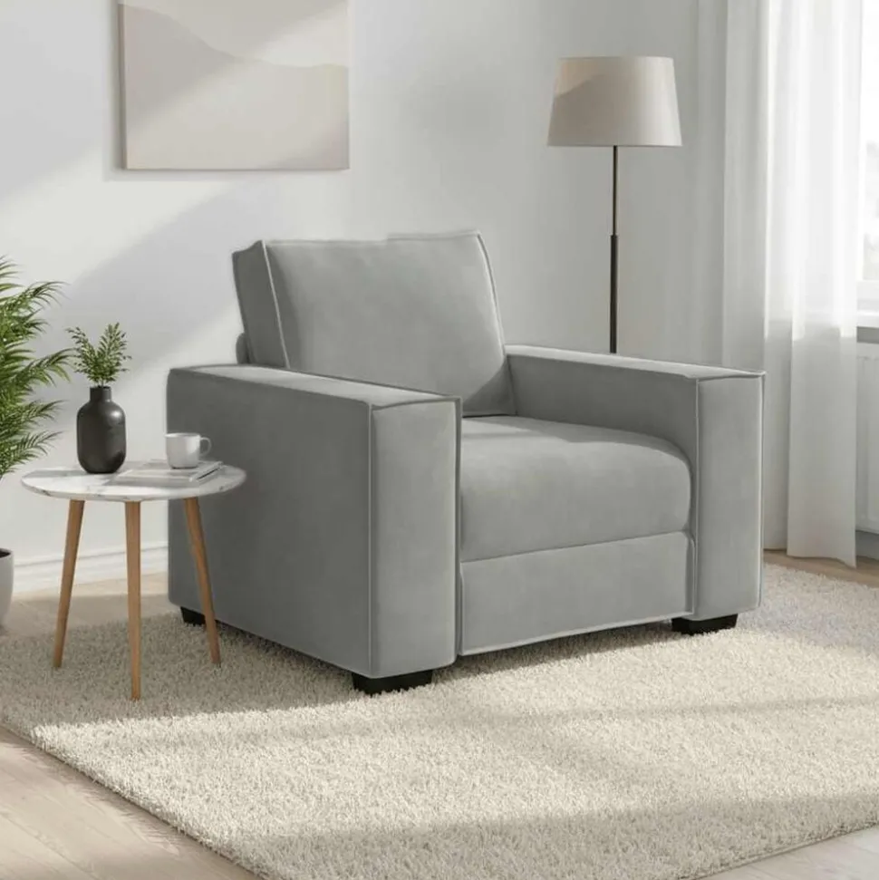 vidaXL Fauteuil 100x78x84 cm fluweel lichtgrijs