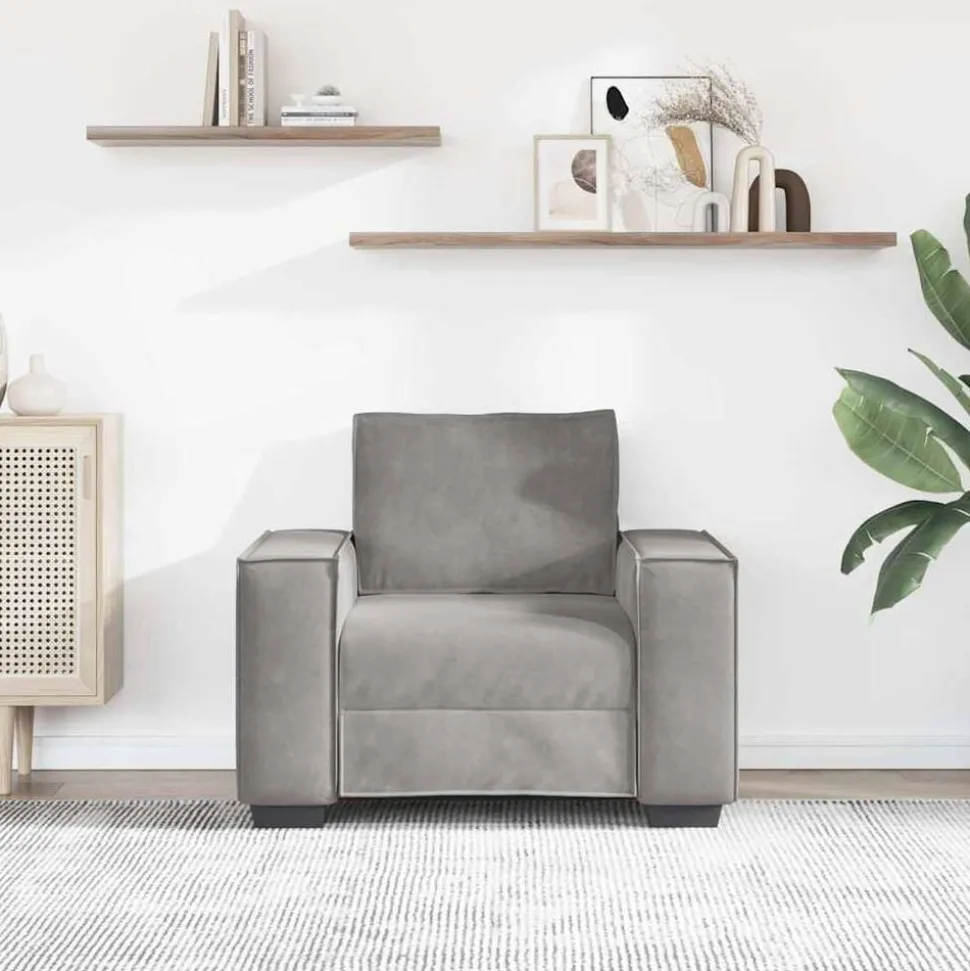 vidaXL Fauteuil 100x78x84 cm fluweel lichtgrijs