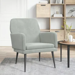 vidaXL Fauteuil 62x79x79 cm fluweel lichtgrijs