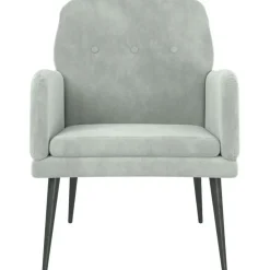 vidaXL Fauteuil 62x79x79 cm fluweel lichtgrijs