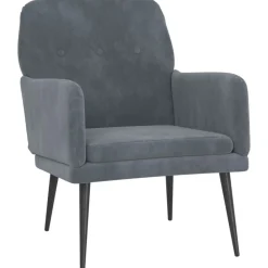 vidaXL Fauteuil 62x79x79 cm fluweel donkergrijs