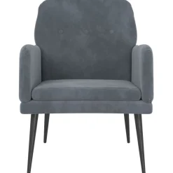 vidaXL Fauteuil 62x79x79 cm fluweel donkergrijs