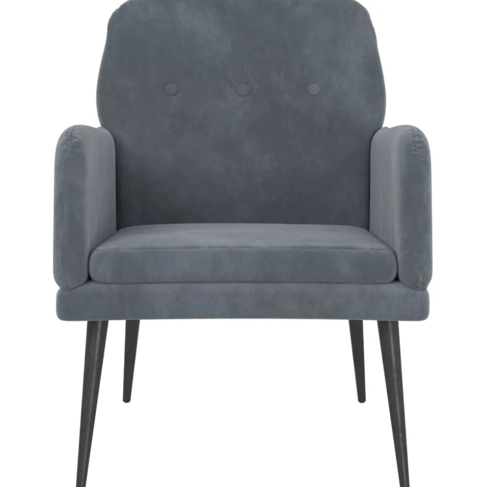 vidaXL Fauteuil 62x79x79 cm fluweel donkergrijs
