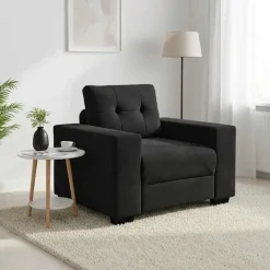 vidaXL Fauteuil 100x78x80 cm fluweel zwart