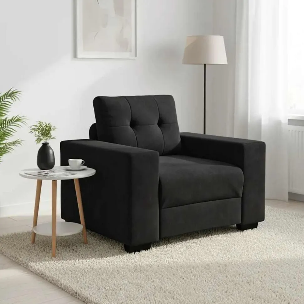 vidaXL Fauteuil 100x78x80 cm fluweel zwart