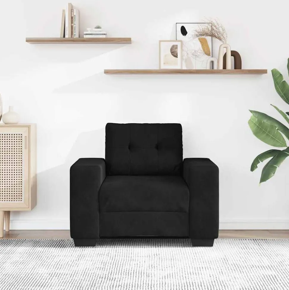 vidaXL Fauteuil 100x78x80 cm fluweel zwart
