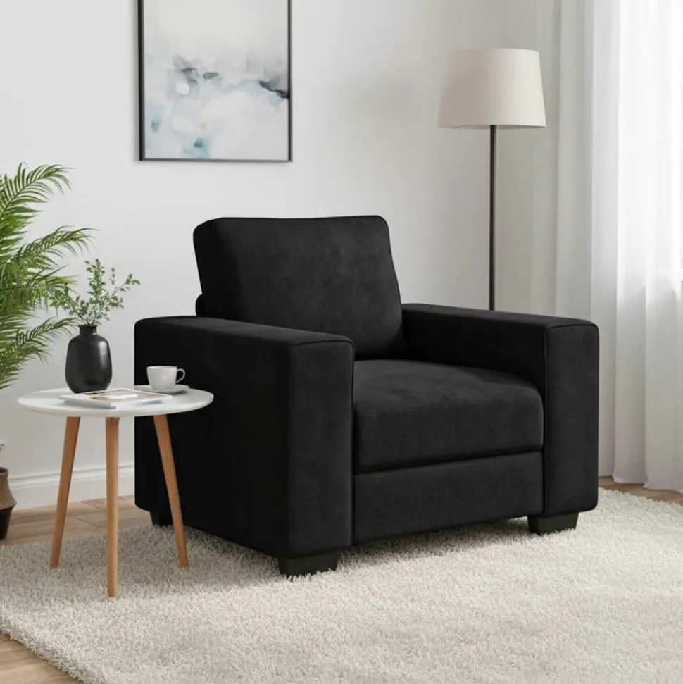 vidaXL Fauteuil 100x77x82 cm fluweel zwart