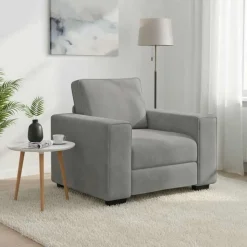 vidaXL Fauteuil 100x77x82 cm fluweel lichtgrijs
