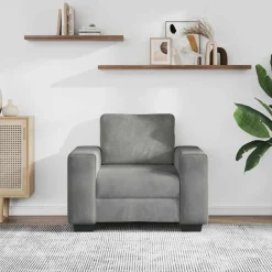 vidaXL Fauteuil 100x77x82 cm fluweel lichtgrijs
