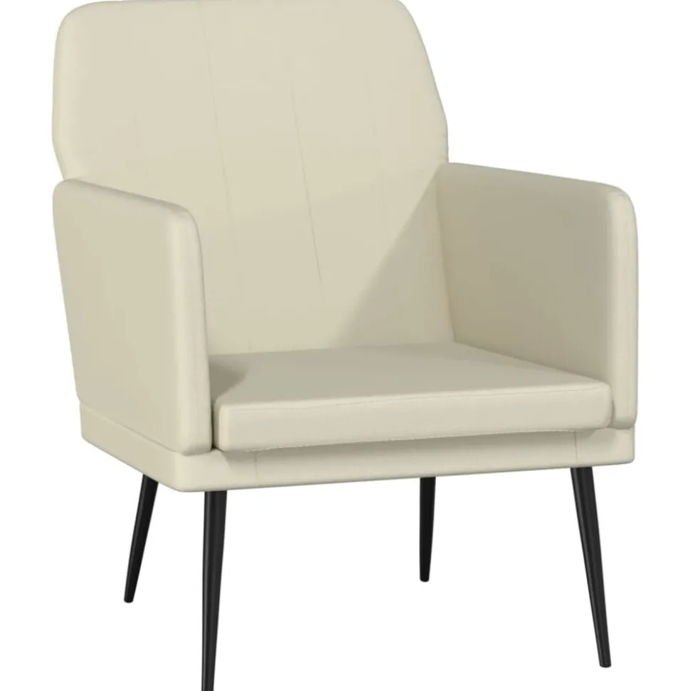vidaXL Fauteuil 61x78x80 cm kunstleer crèmekleurig