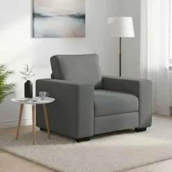 vidaXL Fauteuil 100x77x82 cm stof donkergrijs