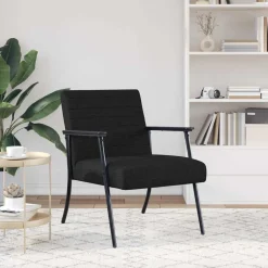 vidaXL Fauteuil Zwart 59 x 75 x 78 cm Stof