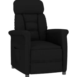 vidaXL Fauteuil Zwart Microvezel