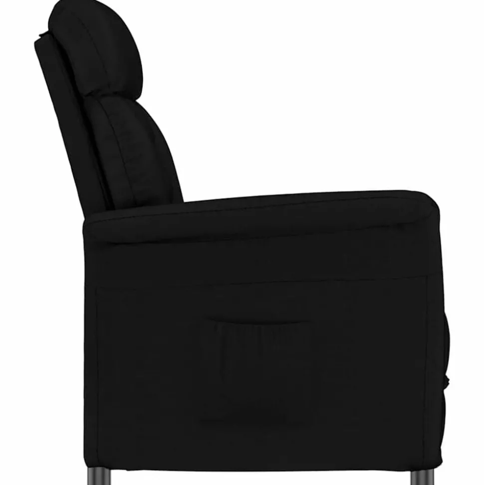vidaXL Fauteuil Zwart Microvezel