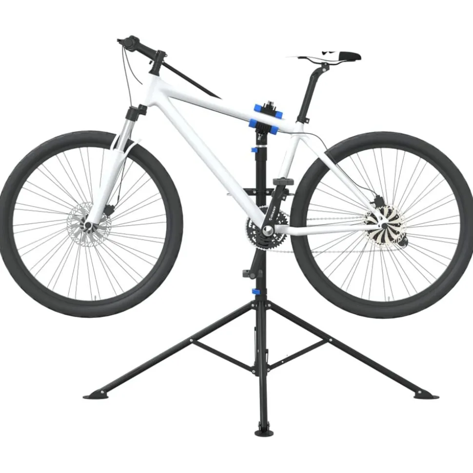 vidaXL Fietsreparatiestandaard inklapbaar 108-188 cm blauw staal