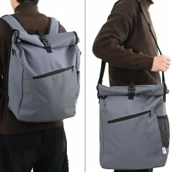 vidaXL Fietstas Grijs 33 x 16 x 60 cm Polyester