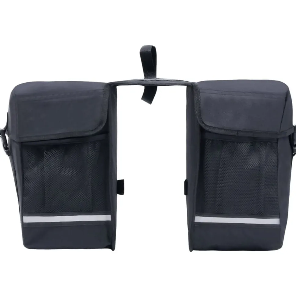 vidaXL Fietstas voor bagagedrager dubbel waterdicht 35 L zwart