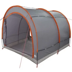 vidaXL Fietstent met dak met opslag Grijs en Oranje 256 x 222 x 182 cm