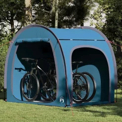 vidaXL Fietstent met dak met opslag Blauw 218 x 156 x 180 cm