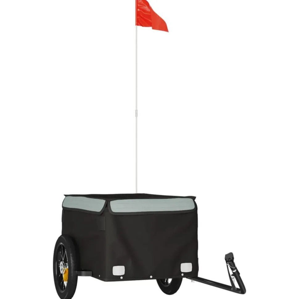 vidaXL Fietstrailer 30 kg ijzer zwart en grijs