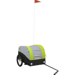 vidaXL Fietstrailer 30 kg ijzer zwart en groen