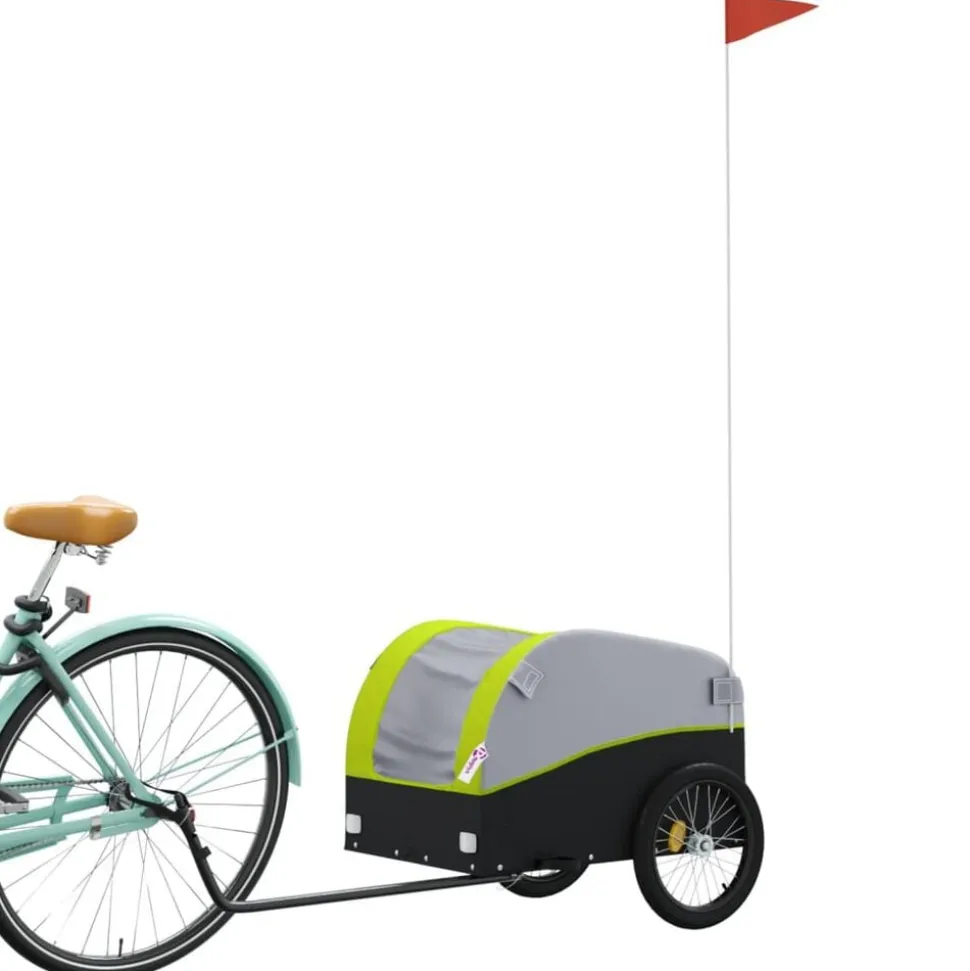 vidaXL Fietstrailer 30 kg ijzer zwart en groen