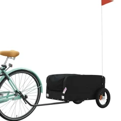vidaXL Fietstrailer 30 kg ijzer zwart