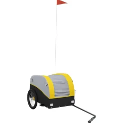 vidaXL Fietstrailer 30 kg ijzer zwart en geel
