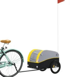 vidaXL Fietstrailer 30 kg ijzer zwart en geel