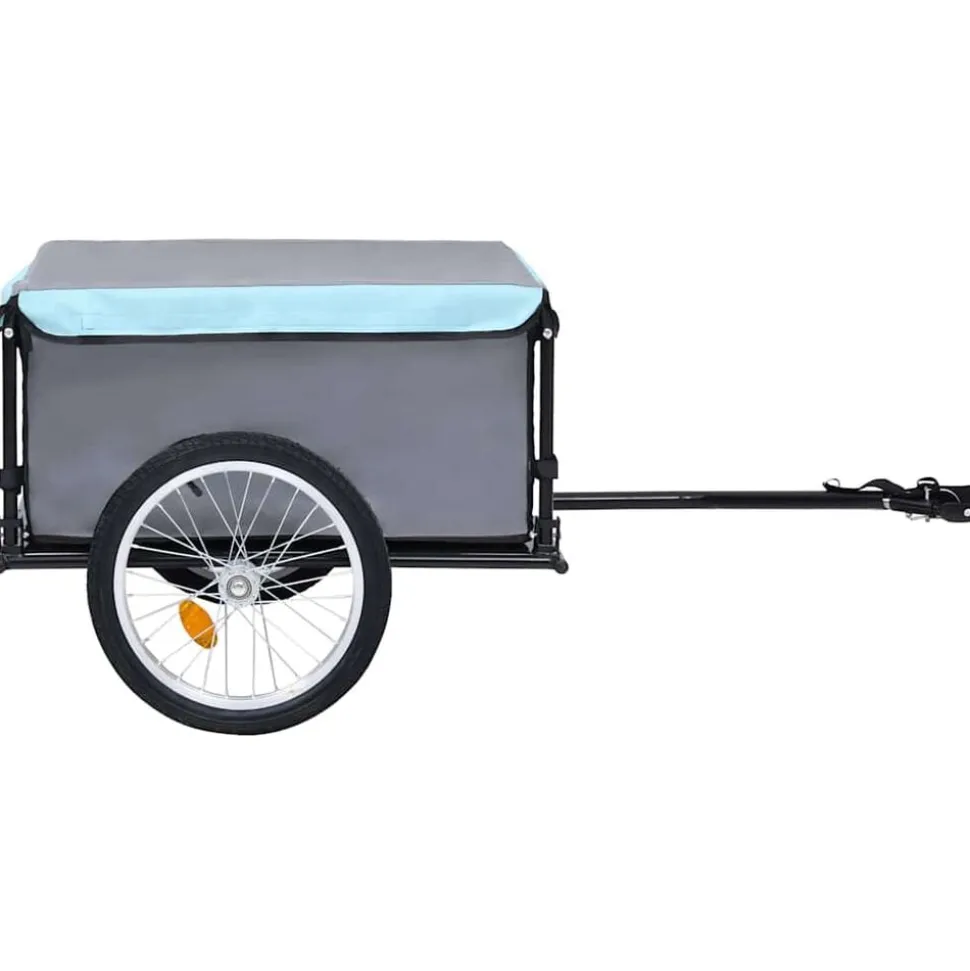 vidaXL Fietstrailer 65 kg zwart en blauw