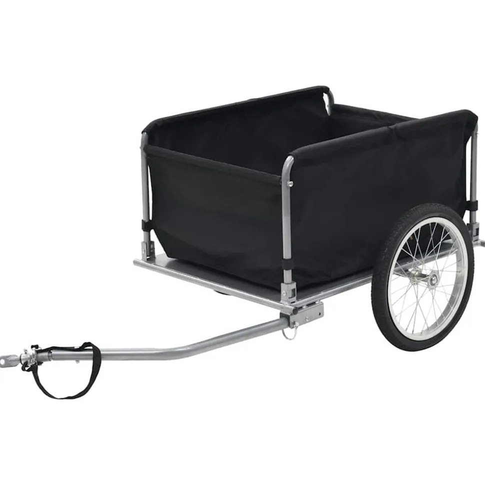 vidaXL Fietstrailer 65 kg zwart en geel