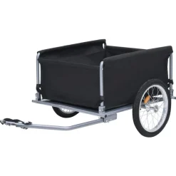 vidaXL Fietstrailer 65 kg zwart en grijs