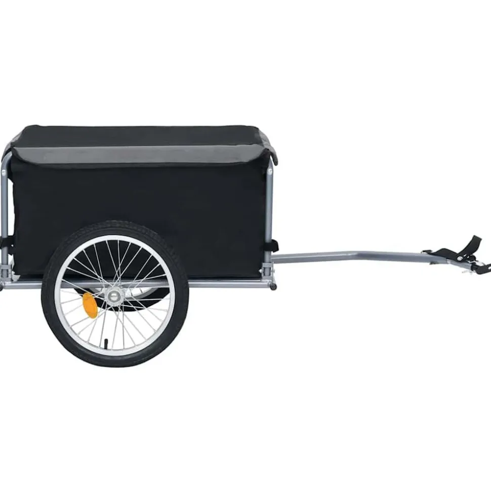 vidaXL Fietstrailer 65 kg zwart en grijs