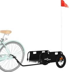 vidaXL Fietstrailer oxford stof en ijzer zwart