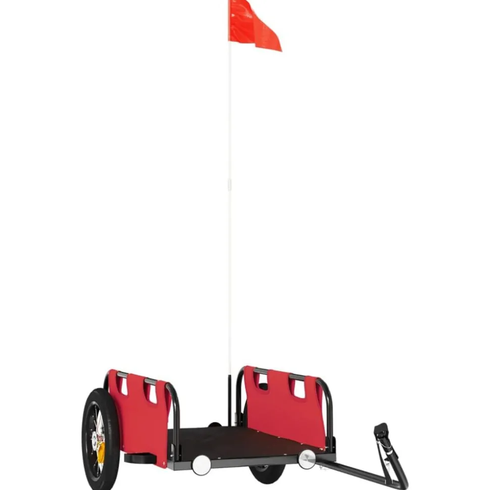 vidaXL Fietstrailer oxford stof en ijzer rood