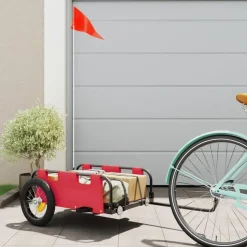 vidaXL Fietstrailer oxford stof en ijzer rood